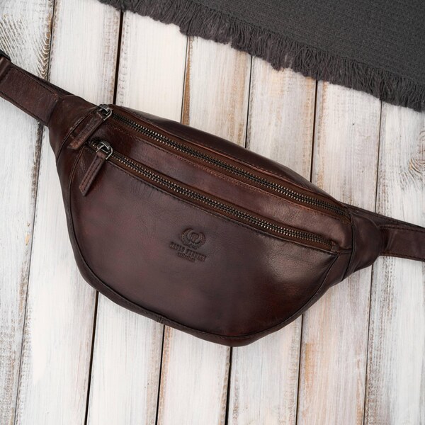 Paolo Peruzzi Pánska kožená taška na opasok | hnedá SL-04-BR 67148539