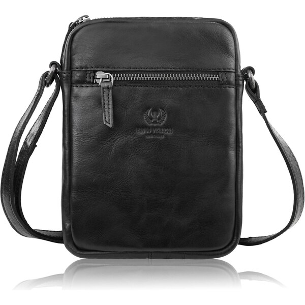 Paolo Peruzzi Pánska kožená taška cez rameno | čierna SL-03-BL 67148542