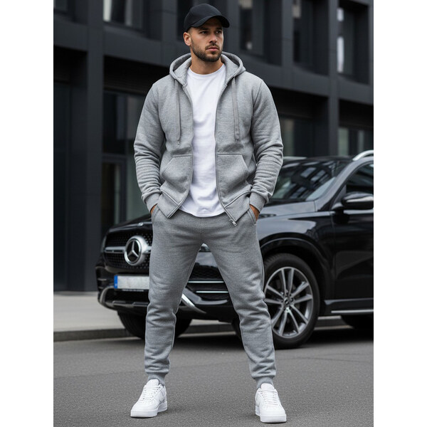 BASIC Pánska mikina s kapucňou šedá bx2412 5828665