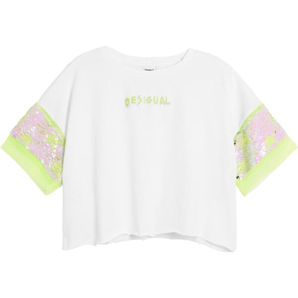 Desigual Tričko svetlozelená / ružová / biela 67164034