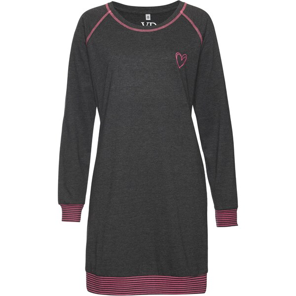 VIVANCE Nočná košieľka Dreams tmavosivá / ružová 67178224