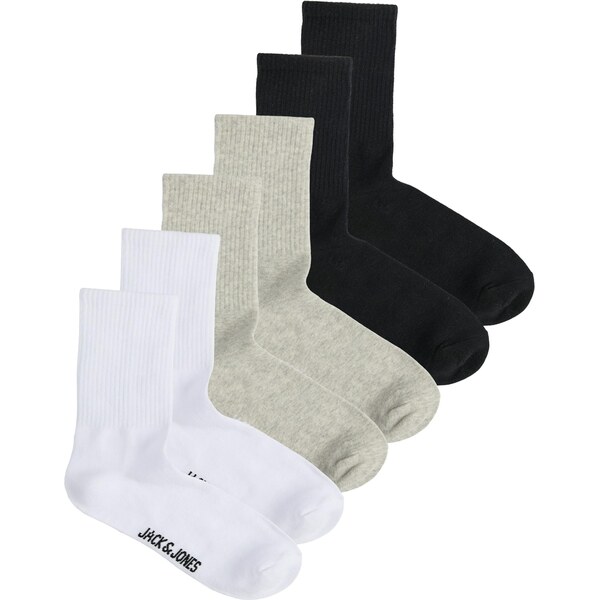 JACK & JONES Ponožky JACNOLAN sivá melírovaná / čierna / biela 67178415