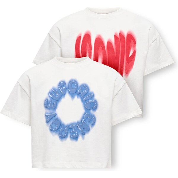 ONLY GIRLS Tričko KOGDAPHNE modrá / červená / biela 67178673