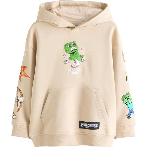Next Mikina Minecraft kamenná / limetová / oranžová / biela 67178995