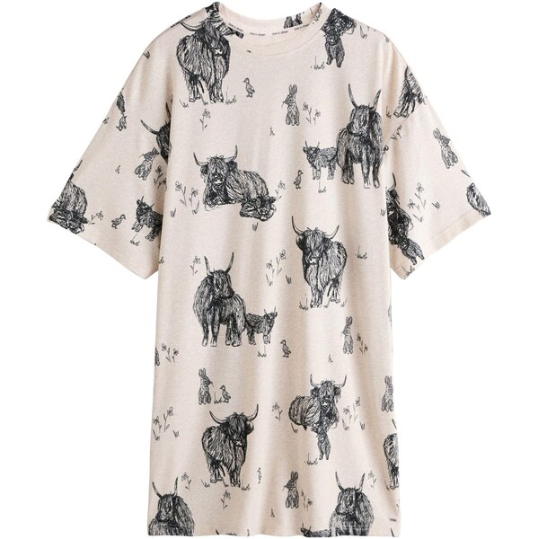 Next Nočná košieľka béžová melírovaná / čierna 67179087