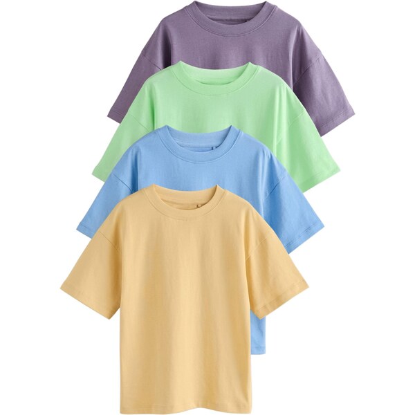 Next Tričko nebesky modrá / citrónová / svetlozelená / tmavofialová 67179162