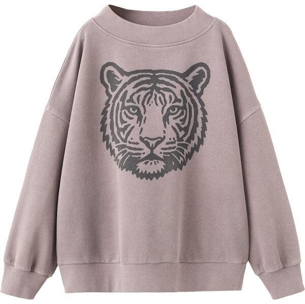 MANGO KIDS Mikina mokka / čierna 67179242