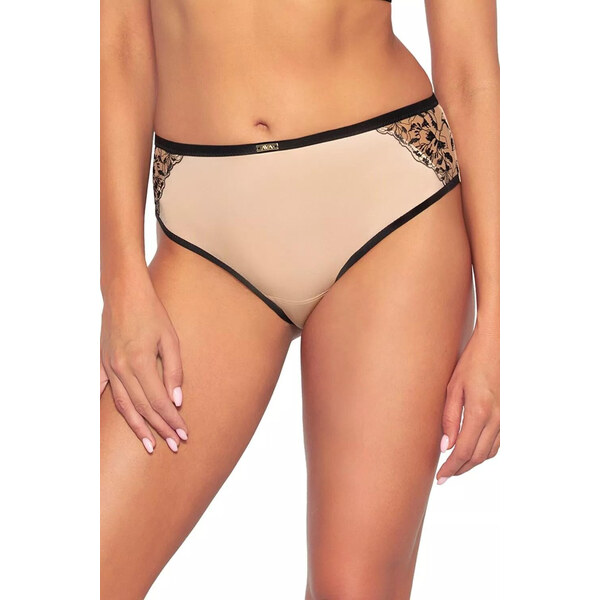 Dámske brazílske bikiny / nohavičky Retro 2061/B Flesh with black - 67263323
