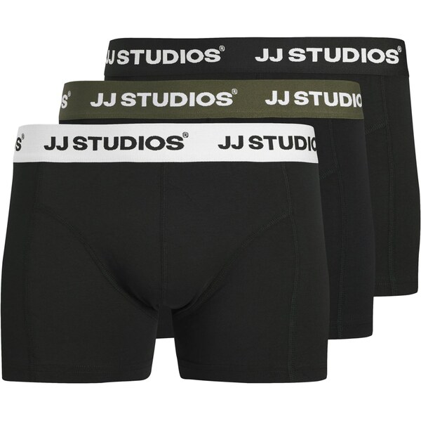 JACK & JONES Boxerky JACSOHO kaki / čierna / biela 67183270