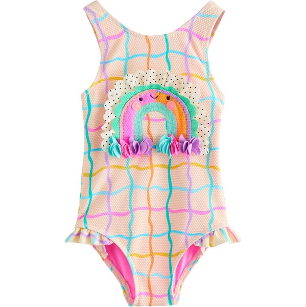 Next Jednodielne plavky béžová / azúrová / citrónová žltá / ružová 67183564