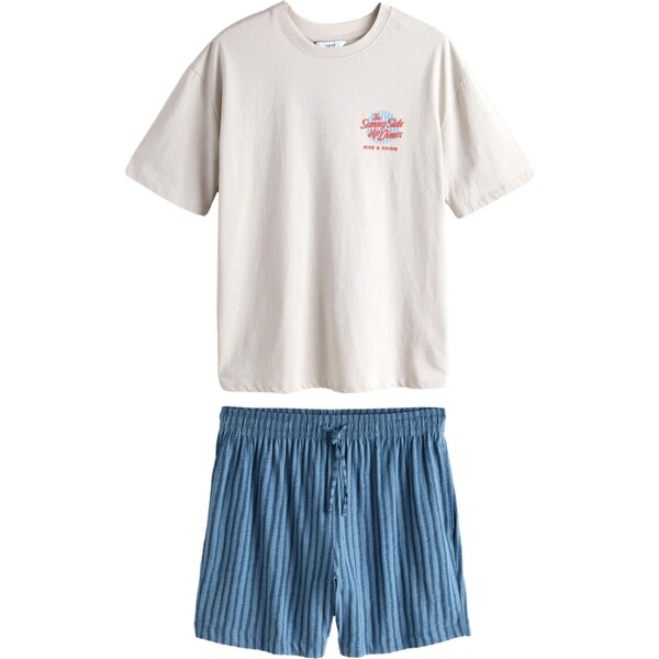 Next Krátke pyžamo modrá / svetlomodrá / červená / biela 67183732