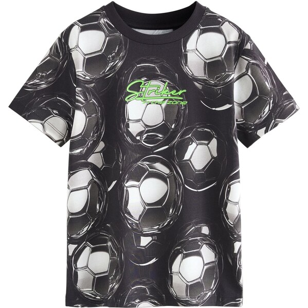 Next Tričko antracitová / neónovo zelená / čierna / šedobiela 67183752