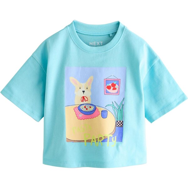 Next Tričko modrá denim / neónovo modrá / žltá 67183809