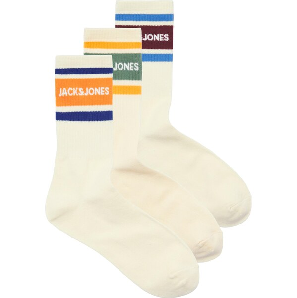 JACK & JONES Ponožky JACNICE krémová / modrá / zelená / oranžová 67186211