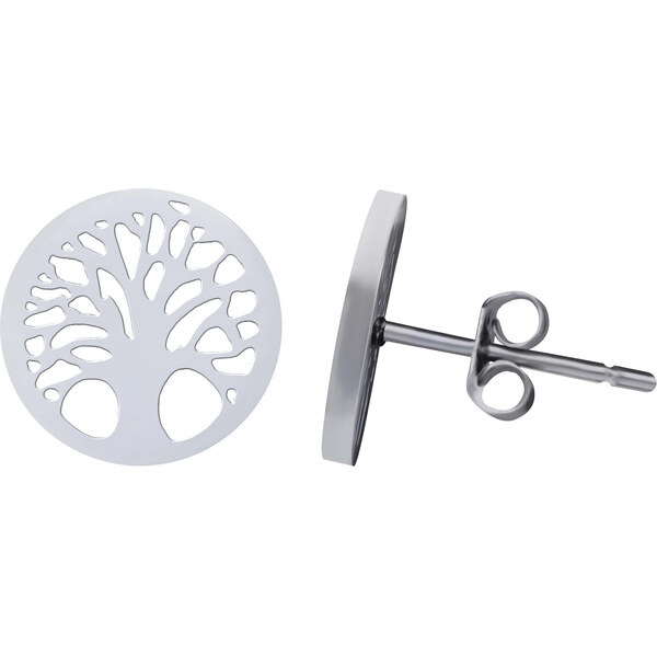 Troli Slušivé oceľové náušnice Strom života 67192926