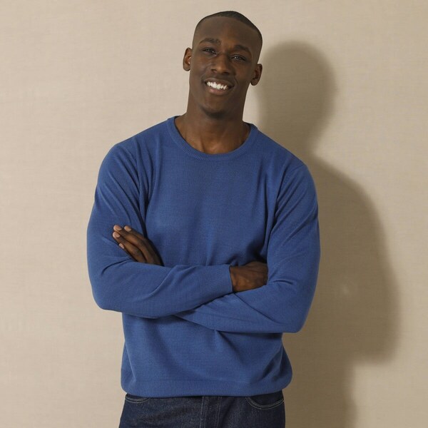 Pulóver s okrúhlym výstrihom, 100 % akryl modrá 086 Blancheporte 56966772