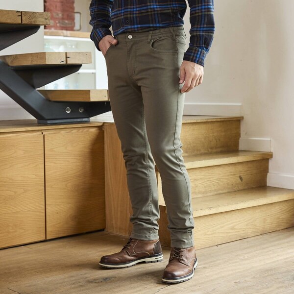 Twilové rovné nohavice khaki 054 Blancheporte 56966736