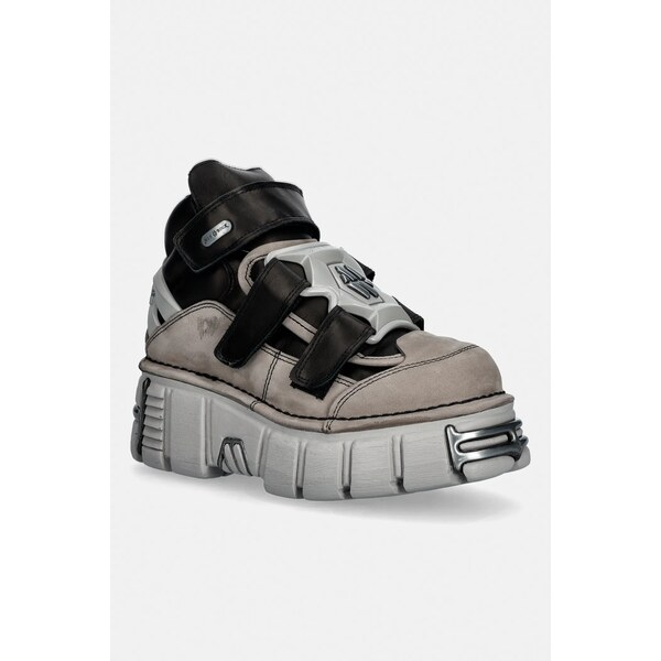 Kožené tenisky New Rock ALASKA PERLA, ITALI NEGRO, TOWER PERLA + AC 67196591