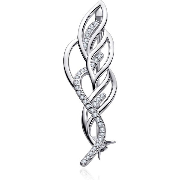 MOISS Luxusná strieborná brošňa s čírymi zirkónmi O0000014 67196189