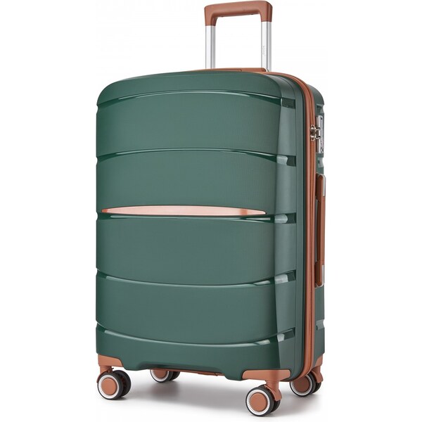 Kufor - KONO PP, stredný 24 s hnedými detailmi – zelený 67197076