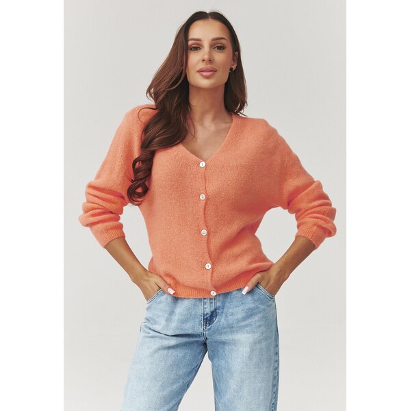 Makadamia Dámsky sveter na gombíky C38 | pomarančová C38 67198550