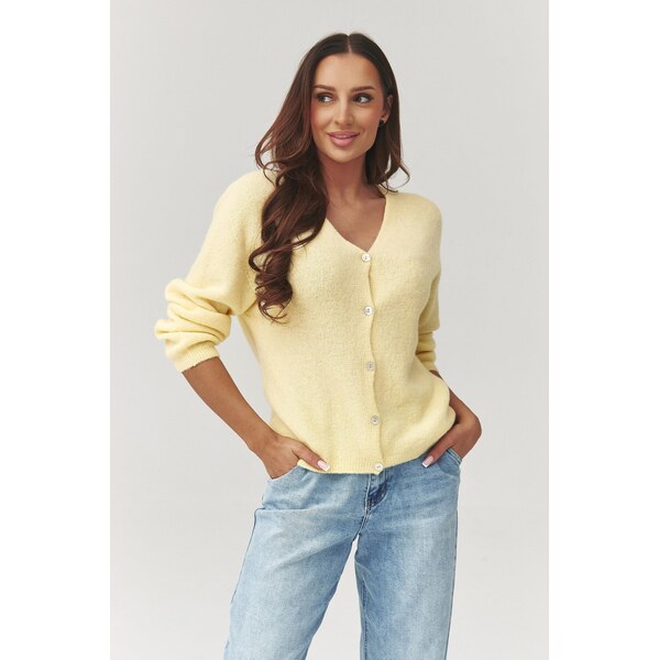 Makadamia Dámsky sveter na gombíky C38 | žltá C38 67198552