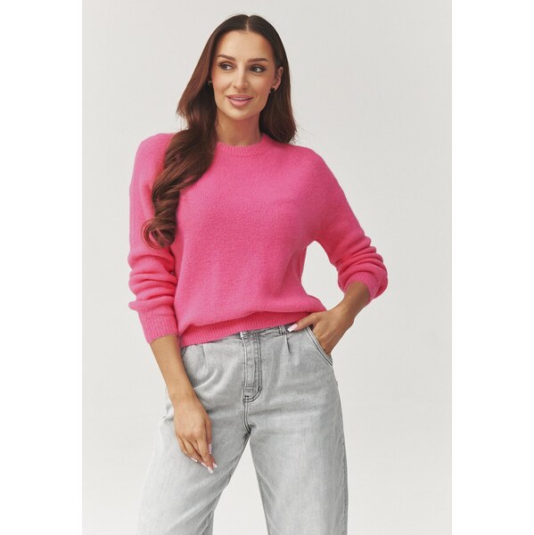 Makadamia Mäkký dámsky sveter s okrúhlym výstrihom C40 | baby pink C40 67198553