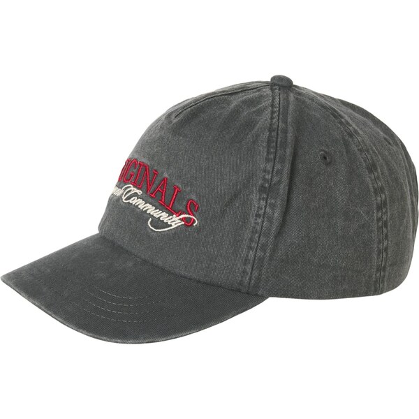 JACK & JONES Čiapka JACFRAME karmínovo červená / čierny denim / biela 67199680