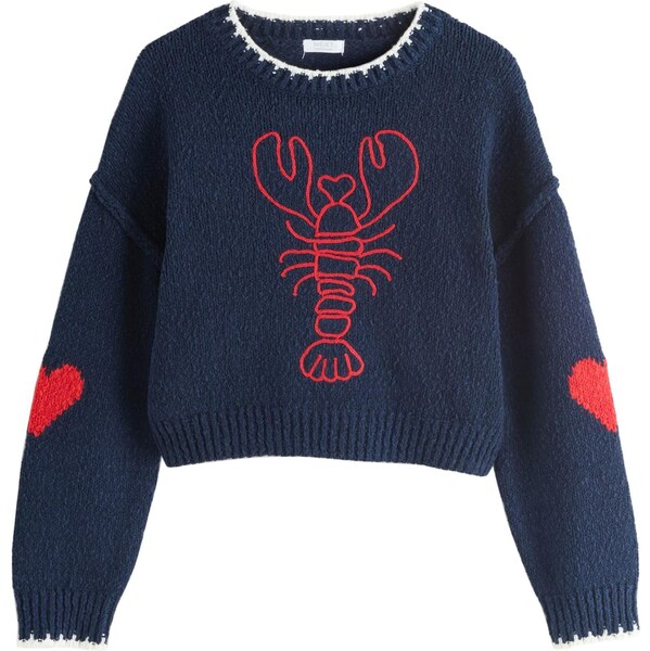 Next Sveter námornícka modrá / červená / biela 67200137