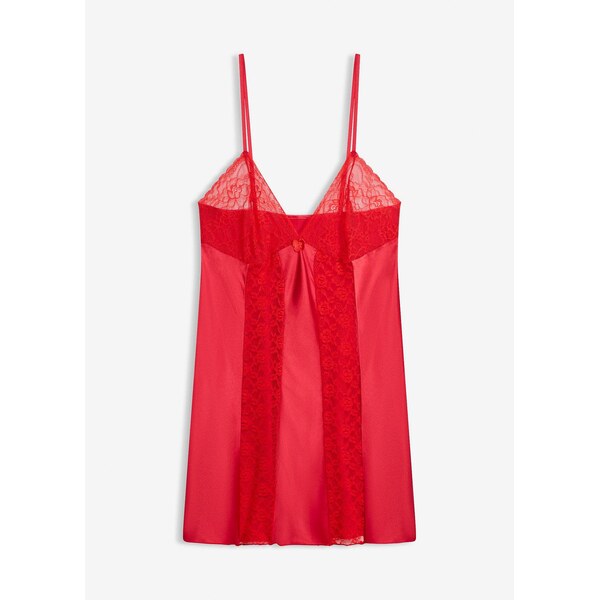 bonprix Saténové negližé, farba červená 47740543