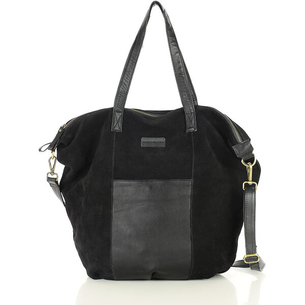 MARCO MAZZINI Dámska shopper taška zo semišovej kože s vreckami | 67214322