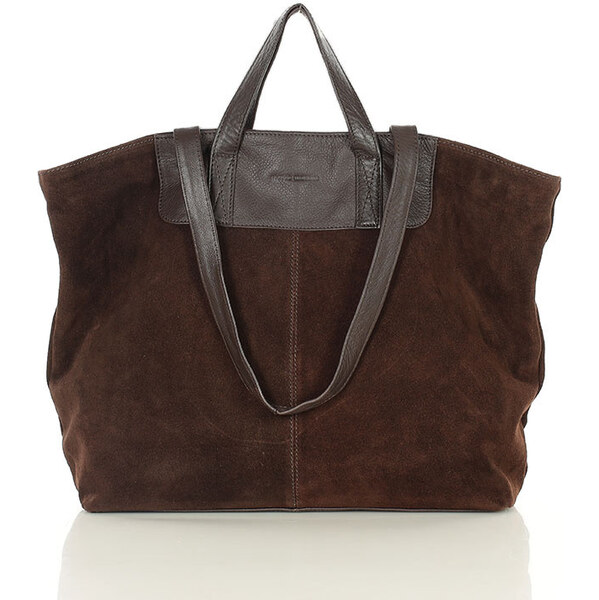 MARCO MAZZINI Veľká semišová kožená taška s dvojitými uchami | 67214328