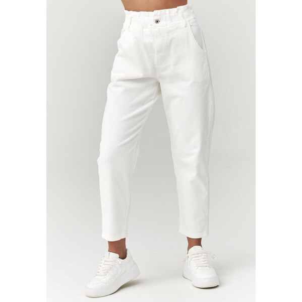 Makadamia Manšestrové nohavice s vysokým pásom C33 | ecru C33 67214337