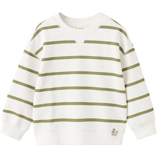 MANGO KIDS Mikina EHAPPY kaki / biela 67220339