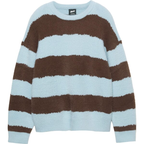 Pull&Bear Sveter svetlomodrá / hnedá 67220970