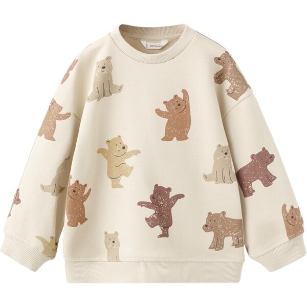 MANGO KIDS Mikina EBEAR béžová / gaštanová / koňaková / kapučíno 67220968