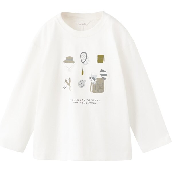 MANGO KIDS Tričko EMAPACHE hnedá / tmavošedá / šedobiela 67221027