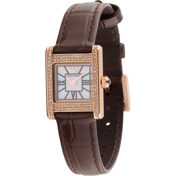 Emporio Armani Analógové hodinky tmavohnedá / ružové zlato 67221111