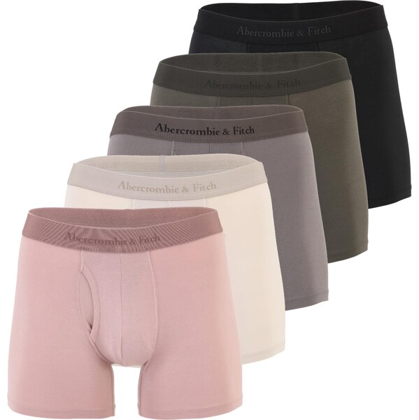 Abercrombie & Fitch Boxerky krémová / tmavošedá / olivová / ružová / 67221189