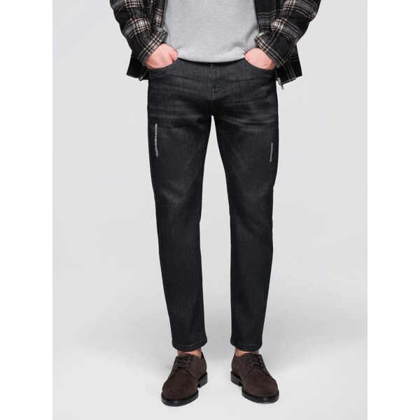 Ombre Clothing Jedinečné čierne pánske rifle V2 PADP-0241 67224921