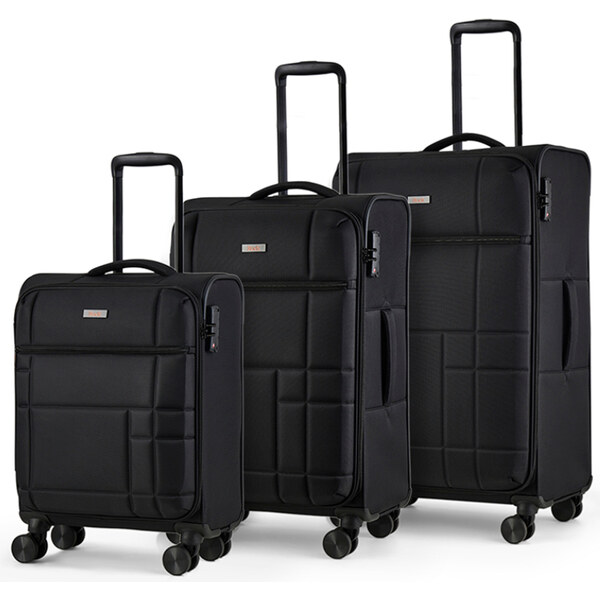 ROCK Sada cestovných kufrov Tokyo TR-0275/3 - čierna 67280385