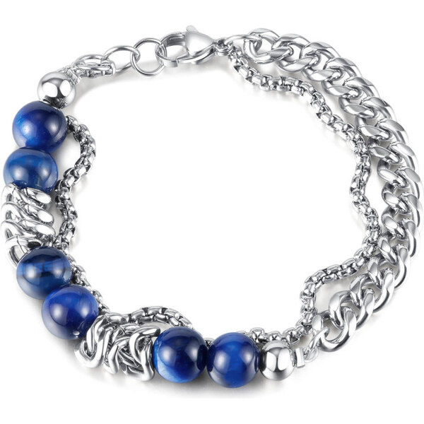 Impress Jewelry Dvojitý náramok z nerezovej ocele Tigrie Oko 18cm 65228779