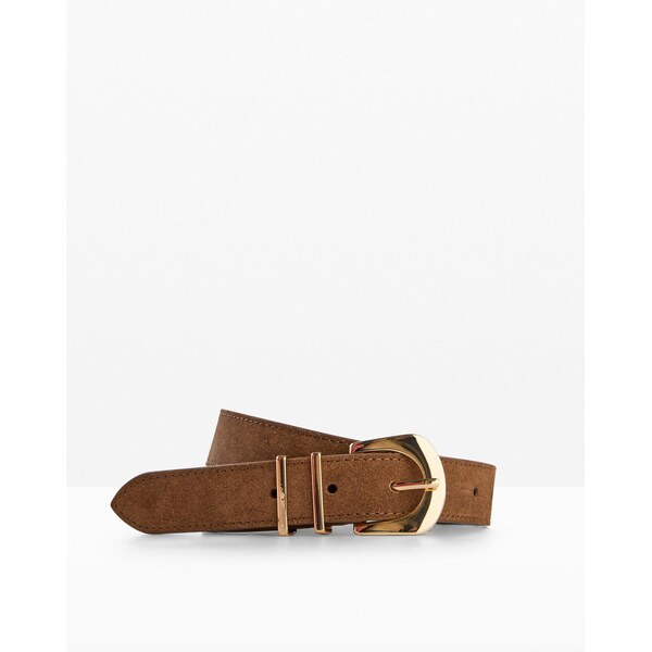 bonprix Kožený opasok s leklou prackou, farba hnedá 67232745