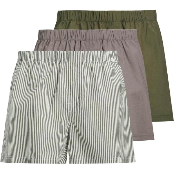 JACK & JONES Boxerky Milano tmavošedá / olivová / tmavozelená 67237396