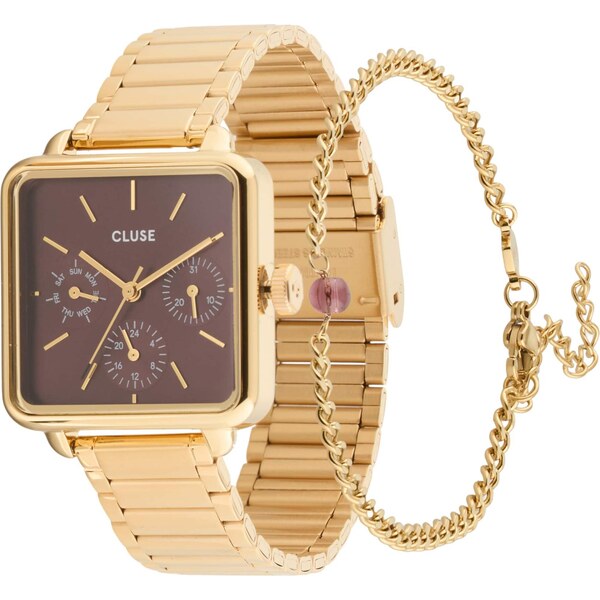 CLUSE Analógové hodinky La Tétragone zlatá / bordová 67237487