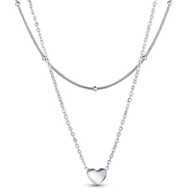 Vuch Originálny dvojitý oceľový náhrdelník Detis Silver 67237734