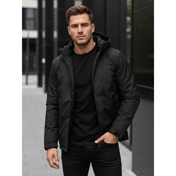 Dstreet Jedinečná čierna zimná bunda s kapucňou 67241533