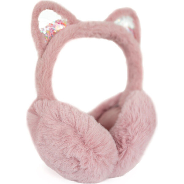 Artofpolo Plyšové klapky na uši Glitter kitty Ružové 65228087