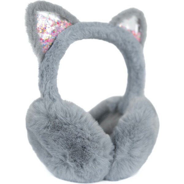 Artofpolo Plyšové klapky na uši Glitter kitty Šedé 65228088