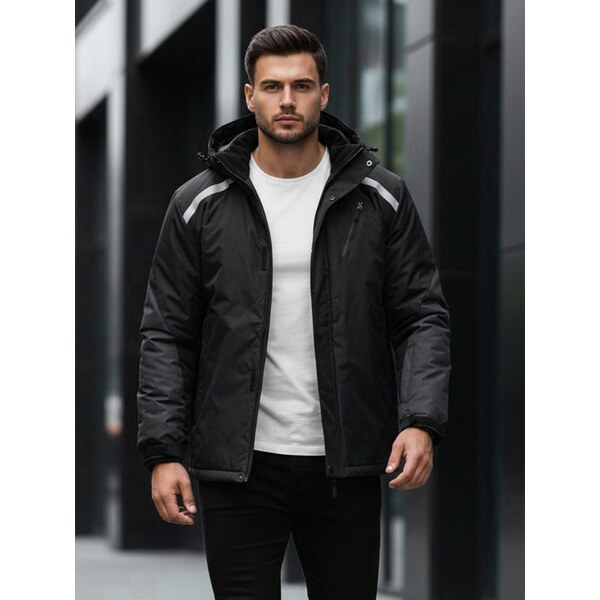 Dstreet Zimná čierna bunda s reflexnými prvkami 67243299